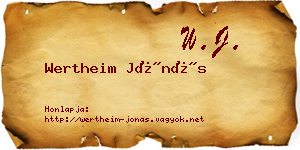 Wertheim Jónás névjegykártya